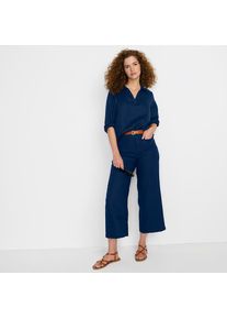 LANDS' END 7/8-Hose aus Leinen f&uuml;r Damen, Damen, size: regular, Blau, by Lands' End