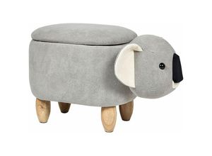 4251682292160 - Beliani - Hocker Hellgrau Samt Koala mit Stauraum Holzbeinen Modern Kindermöbel Tierhocker Kinderhocker Sitzhocker Schlafzimmer Wohnzimmer Deko