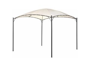 4255664827364 - Beliani - Pergola in Beige 305 x 305 cm Schwarzer Rahmen für Garten Terrasse Außenbereich Outdoor Pavillon Gartenpavillon - Beige