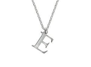 4006046346078 - Kette mit Anhänger DIAMONDS BY ELLEN K 925 - Sterling Silber Diamant 0008ct Buchstabe E Halsketten Gr 45 + 3cm 0008 ct Silber 925 (Sterlingsilber) Länge 48 cm Breite 120 mm weiß Damen Ketten mit Anhänger