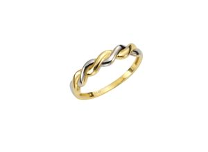 4006046309110 - Fingerring FASCINATION BY ELLEN K 375 Gelbgold zweifarbig geschwungen Fingerringe Gr 016 (505) Gold gelb Damen Fingerringe