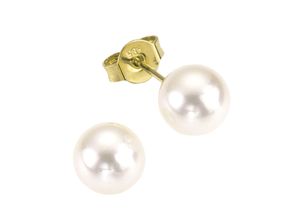 4006046074490 - Paar Ohrstecker FASCINATION BY ELLEN K Gold 585 Akoya-Perle 65-7mm Ohrringe Gr ONE-SIZE Gold gelb (gelb weiß) Damen Ohrstecker