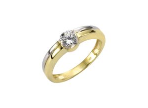 4006046308991 - Fingerring VIVANCE 333 - Gold bicolor Zirkonia Fingerringe Gr 052 (166) Gold bunt (mehrfarbig weiß) Damen Fingerringe