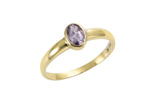 4006046316057 - Fingerring VIVANCE 333 - Gelbgold mit Amethyst Fingerringe Gr 054 (172) Gold gelb (gelb lila) Damen Fingerringe