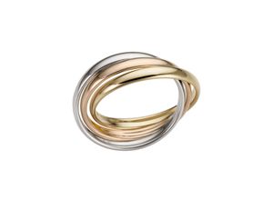 4041633002067 - Goldring FIRETTI Schmuck Geschenk Gold 585 3-Fach verschlungen tricolor massiv Fingerringe Gr 18 Gelbgold 585-Weißgold 585-Roségold 585 5 mm rosegold (gelbgoldfarben weißgoldfarben roségoldfarben) Damen Fingerringe