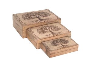 8433933309223 - Boxes Life Tree 3 u Boxen und Schmuck Brown Box - 9x25x18cm - Marrón - Signes Grimalt