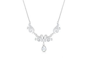 4050878492151 - Collierkettchen ELLI PREMIUM Collier Statementkette Zirkonia 925 Silber Halsketten Gr 45 mit Steinen Silber 925 (Sterlingsilber) Länge 45 cm weiß (weiß weiß) Damen Colliers