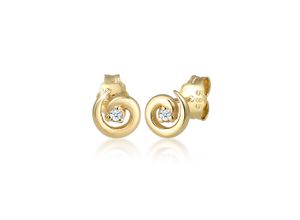 4050878567736 - Paar Ohrstecker ELLI DIAMONDS Stecker Spirale Diamanten (003 ct) 585er Gelbgold Ohrringe Gr OneSize 0006 carat ct P1 = bei 10-facher Vergrößerung erkennbare Einschlüsse mit Diamanten Gelbgold 585 goldfarben (gold weiß) Damen Ohrstecker