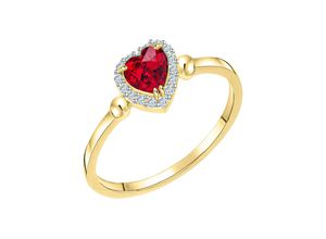 4006046420860 - Goldring FIRETTI Schmuck Geschenk Gold 375 Damenring Goldring Fingerringe Gr 56 Gelbgold 375 1 mm bunt (gelbgoldfarben weißgoldfarben kristallweiß rot rot) Damen mit Zirkonia (synth)