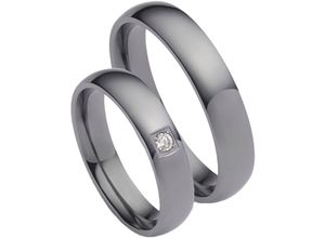 4007972852275 - Trauring FIRETTI Schmuck Geschenk Tantal Hochzeit Ehering LIEBE Fingerringe Gr 58 005 ct SI = kleine Einschlüsse mit Brillant Tantal 45 mm grau Made in Germany - wahlweise mit oder ohne Brillant