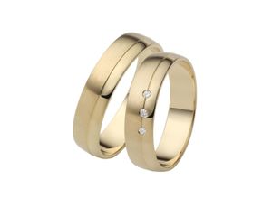 4007972554681 - Trauring FIRETTI Schmuck Geschenk Gold 750 Hochzeit Ehering LIEBE Fingerringe Gr 52 ohne Brillanten Gelbgold 585 5 mm goldfarben (gelbgoldfarben) Made in Germany wahlweise mit oder ohne Brillanten