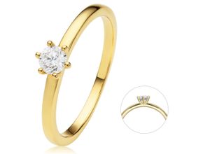 4067551224404 - Diamantring 025 ct Diamant Brillant Ring aus 585 Gelbgold Fingerringe Gr 48 Gelbgold 585-Diamanten goldfarben (gold) Damen Diamantringe Gold Schmuck