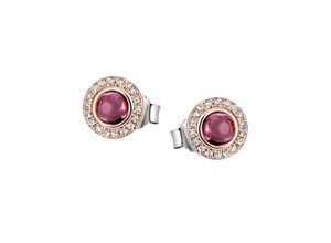 4059873992413 - Paar Ohrstecker FIRETTI Schmuck Geschenk Silber 925 Ohrschmuck Edelstein Turmalin Ohrringe Gr Silber 925 (Sterlingsilber) rosegold (silberfarben roségoldfarben pink weiß weiß) Damen Ohrstecker zu Kleid Shirt Jeans Sneaker Anlass Geburtstag Weihnachten