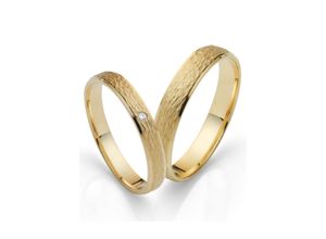 4007972558368 - Trauring FIRETTI Schmuck Geschenk Gold 750 Hochzeit Ehering LIEBE Fingerringe Gr 50 001 ct SI = kleine Einschlüsse mit Brillant Gelbgold 585 3 mm gelb (gelbgoldfarben) Trauringe Made in Germany wahlweise mit oder ohne Brillant