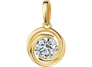 4068222313489 - Ketten-Anhänger FIRETTI Schmuck Geschenk Gold 375 Halsschmuck Anhänger rund verschlungen Schmuckanhänger Gr Gelbgold 375 13 g goldfarben (gelbgoldfarben kristallweiß kristallweiß) Damen Anhänger Made in Germany - mit Zirkonia (synth)