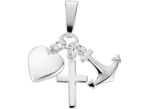 4068222313359 - Ketten-Anhänger FIRETTI Schmuck Geschenk Silber 925 Halsschmuck Anhänger Glaube Liebe Hoffnung Schmuckanhänger Gr Silber 925 (Sterlingsilber) 155 g silberfarben Damen Anhänger Made in Germany