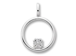 4067551943145 - Ketten-Anhänger 004 ct Diamant Brillant Anhänger aus 585 Weißgold Schmuckanhänger Gr 004 ct mit Diamant Weißgold 585-Diamanten silberfarben (silber) Damen Anhänger Gold Schmuck