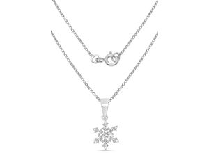 4006046384308 - Kette mit Anhänger FIRETTI Schmuck Geschenk Eiskristall Halsketten Gr 007 ct Silber 925 (Sterlingsilber)-Diamanten Länge 45 cm Breite 12 mm silberfarben Damen Ketten mit Anhänger Diamanten