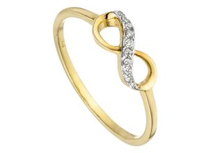 4061861165778 - Goldring JOBO Ring Unendlich Fingerringe Gr 50 Gelbgold 375 gelb (gelbgold 375) Damen Fingerringe 375 Gold mit 10 Zirkonia