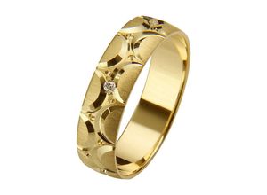 4007972691515 - Trauring FIRETTI Schmuck Geschenk Gold 375 Hochzeit Ehering LIEBE Fingerringe Gr 175 001 ct SI = kleine Einschlüsse mit Brillant Gelbgold 585 5 mm gelb (gelbgoldfarben) Made in Germany wahlweise mit oder ohne Brillant