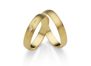 4007972653285 - Trauring FIRETTI Schmuck Geschenk Gold 375 Hochzeit Ehering LIEBE Fingerringe Gr 52 ohne Brillant Gelbgold 585 4 mm gelb (gelbgoldfarben) Trauringe Made in Germany wahlweise mit oder ohne Brillant