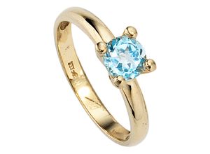 4061861039130 - Goldring JOBO Fingerringe Gr 50 Gelbgold 333 goldfarben (gelbgold 333) Damen Fingerringe 333 Gold mit Blautopas