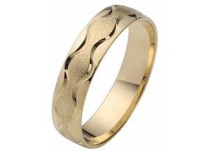 4007972379383 - Trauring FIRETTI Schmuck Geschenk Gold 375 Hochzeit Ehering LIEBE Welle Fingerringe Gr 175 ohne Brillant Gelbgold 585 5 mm gelb (gelbgoldfarben) Made in Germany wahlweise mit oder ohne Brillant