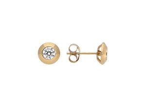 9008005299918 - Paar Ohrstecker FIRETTI Schmuck Geschenk Gold 375 Ohrschmuck Ohrringe Gr Gelbgold 375 weiß (gelbgoldfarben weiß weiß) Damen Ohrstecker zu Kleid Shirt Jeans Sneaker Anlass Geburtstag Weihnachten