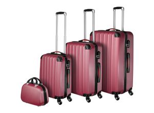 4061173069481 - tectake® Hartschalenkoffer-Set 4-teilig 3 Trolleys und Beauty-Case aus robustem ABS-Kunststoff abteilbarer Innenraum mit Sicherheits-Zahlenschloss