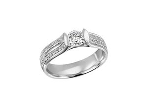 4056779412212 - Fingerring FIRETTI Schmuck Geschenk Silber 925 Silberring Solitär-Optik glitzernd Fingerringe Gr 56 Silber 925 (Sterlingsilber) 49 mm silberfarben (silberfarben kristallweiß kristallweiß) Damen Fingerringe mit Zirkonia (synth)