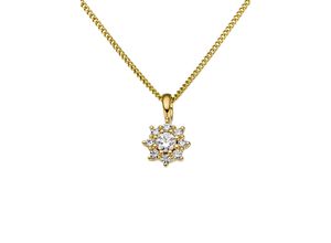 4041633037489 - Ketten-Anhänger FIRETTI Schmuck Geschenk Gold 333 Halsschmuck Anhänger für Halskette Stern Schmuckanhänger Gr Gelbgold 333 055 g goldfarben (gelbgoldfarben kristallweiß kristallweiß) Damen Anhänger mit Zirkonia (synth)