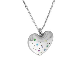 4067602940796 - Kette mit Anhänger FIRETTI Schmuck Geschenk Silber 925 Halsschmuck Halskette Venezianer Herz Halsketten Gr Silber 925 (Sterlingsilber) Länge 45 cm Breite 13 mm bunt (silberfarben flieder grün blau gelb pink) Damen Ketten mit Anhänger Zirkonia (synth)