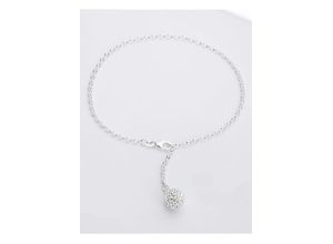 4028576971353 - Fußkette FIRETTI Schmuck Geschenk Silber 925 Körperschmuck Erbskette Fußkettchen Gr Silber 925 (Sterlingsilber) silberfarben (silberfarben weiß) Strandaccessoires mit Glassteinen