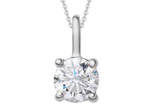 4067551509228 - Kette mit Anhänger 025 ct Diamant Brillant aus 585 Weißgold Halsketten Gr 025 ct Weißgold 585-Diamanten silberfarben (silber) Damen Ketten mit Anhänger Schmuckset - Set verstellbarer Halskette