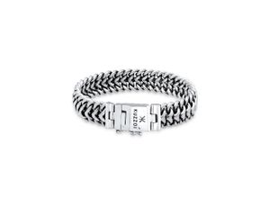 4056261057495 - Armband KUZZOI Herren Panzerarmband Gliederkette 925er Silber Armbänder Gr 21 cm ohne Stein Silber 925 (Sterlingsilber) silberfarben (silber) Herren Armbänder