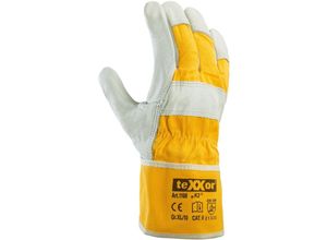 4031301014300 - teXXor® TOP Rindvollleder-Handschuhe K2 Leder Natur Drell Gelb