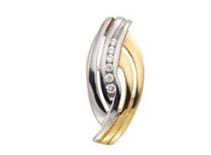 4006046290128 - Ketten-Anhänger VIVANCE 333 - Gelbgold bicolor 6x Zirkonia Schmuckanhänger Gr ONE-SIZE Gold 12 g bunt (mehrfarbig) Damen Anhänger