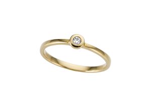 4041633994874 - Goldring FIRETTI Schmuck Geschenk Gold 333 Damenring Verlobungsring Solitär Fingerringe Gr 16 005 ct P2 = erkennbare Einschlüsse Gelbgold 333-Diamanten weiß (gelbgoldfarben weiß) Damen Fingerringe mit Brillant