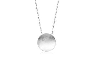 4056261042606 - Kette mit Anhänger Rund Kreis Gebürstet Trendig Collier 925 Silber Halsketten Gr 90 ohne Stein Silber 925 (Sterlingsilber) Länge 90 cm silberfarben (silber) Damen Ketten mit Anhänger