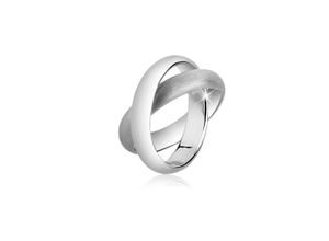 4056261005557 - Fingerring Wickelring Basic Gebürstet Verschlungen 925 Silber Fingerringe Gr 54 mm ohne Stein Silber 925 (Sterlingsilber) 4 mm silberfarben (silber) Damen Fingerringe