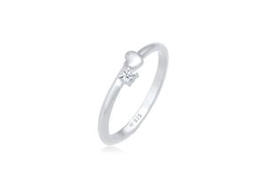 4050878624156 - Diamantring ELLI DIAMONDS Diamant (003 ct) Herz Liebe 925 Silber Fingerringe Gr 52 mm 0006 carat ct P1 = bei 10-facher Vergrößerung erkennbare Einschlüsse mit Diamanten Silber 925 (Sterlingsilber) silberfarben (silber weiß) Damen Diamantringe