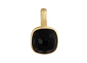 4006046346757 - Ketten-Anhänger 585 Gold mit Onyx 6x6mm Schmuckanhänger Gr ONE-SIZE Gold 06 g gelb (gelb schwarz) Damen Anhänger