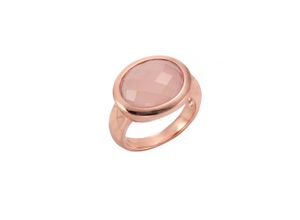 4006046312165 - Fingerring 925 Silber rosé vergoldet mit Chalcedon Fingerringe Gr 052 (166) Silber 925 (Sterlingsilber) rosa (rosa rosa) Damen Fingerringe