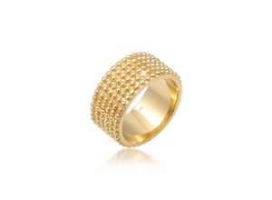 4050878590673 - Fingerring ELLI Breit Bandring Dots Kugeln 925 Silber Fingerringe Gr 52 mm ohne Stein Silber 925 (Sterlingsilber) 10 mm goldfarben (gold) Damen Fingerringe