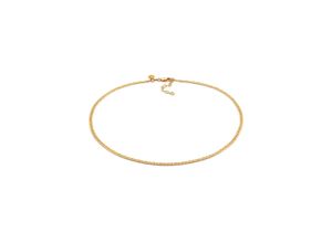 4050878631529 - Kette ohne Anhänger ELLI PREMIUM Choker Stäbchen-Panzerkette Basic 925 Silber Halsketten Gr 36 ohne Stein Silber 925 (Sterlingsilber) Länge 36 cm goldfarben (gold) Damen Panzerkette Ketten ohne Anhänger