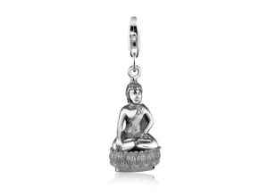 4056261011435 - Charm-Einhänger Buddha Karma Talisman Trend Symbol 925 Silber Charms Gr ohne Stein silberfarben (silber) Damen Charms Anhänger