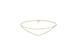 4050878582210 - Collier ELLI Choker Layer Kugelkette Herz 925 Silber Halsketten Gr 36 ohne Stein Silber 925 (Sterlingsilber) Länge 36 cm goldfarben (gold) Damen Colliers