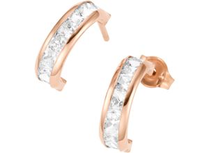 4068222436171 - Paar Ohrstecker FIRETTI Schmuck Geschenk Gold 375 Ohrschmuck Ohrringe Steine carréförmig Gr Roségold 375 rosegold (roségoldfarben kristallweiß kristallweiß) Damen Ohrstecker mit Zirkonia (synth)