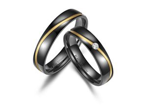 4069415238541 - Partnerring BLACK TITANIUM by MARRYA Fingerringe Gr 48 Titan herren ring schwarz gold Damen Freundschaftsringe