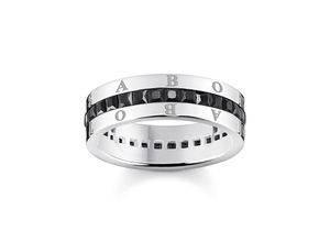 4051245548839 - Fingerring THOMAS SABO schwarze Steine pavé TR2361-643-11-52545658 Fingerringe Gr 58 Silber 925 (Sterlingsilber) 6 mm silberfarben (silberfarben schwarz schwarz) Damen Fingerringe mit Zirkonia (synth)